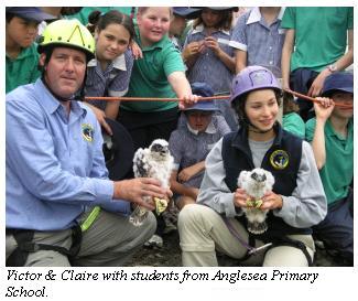 Victor & Claire with students from Anglesea Primary School